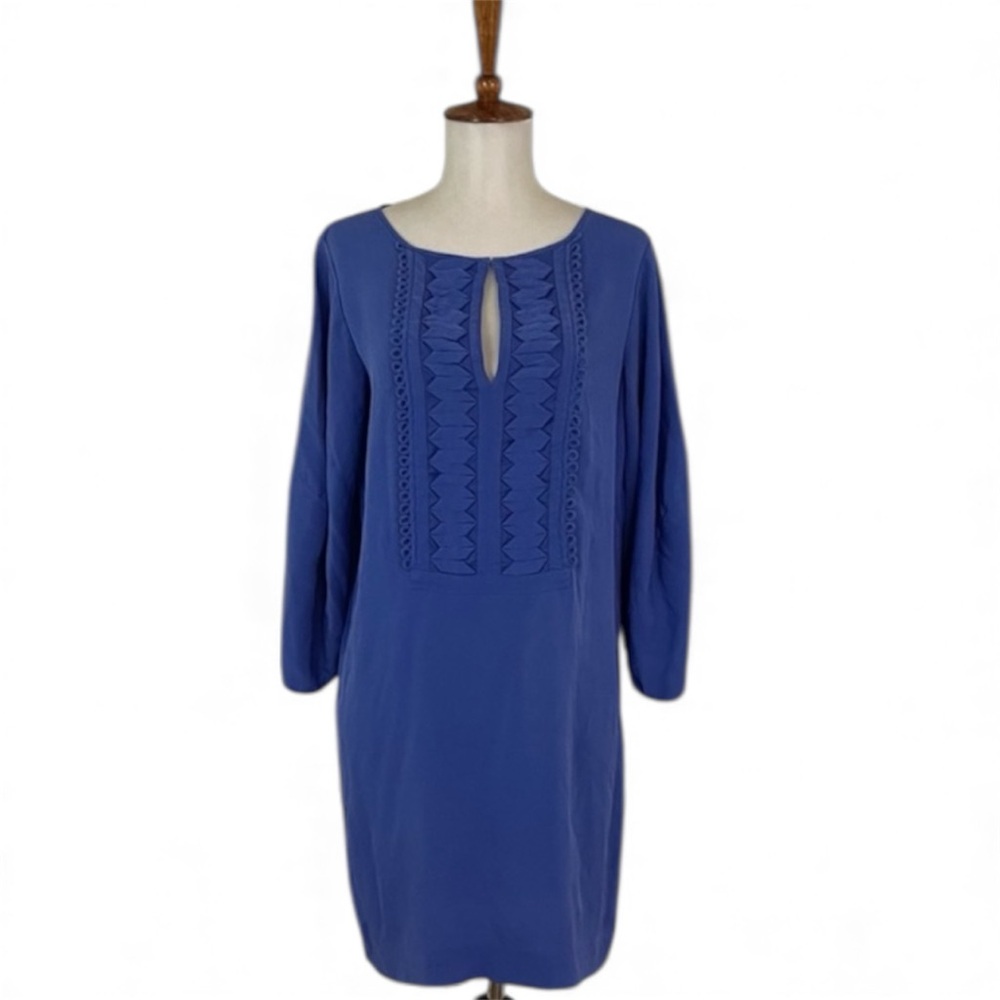 Diane Von Furstenberg Iliana‎ Silk Dress Women’s 4 Long Sleeve Crew Neck Shift